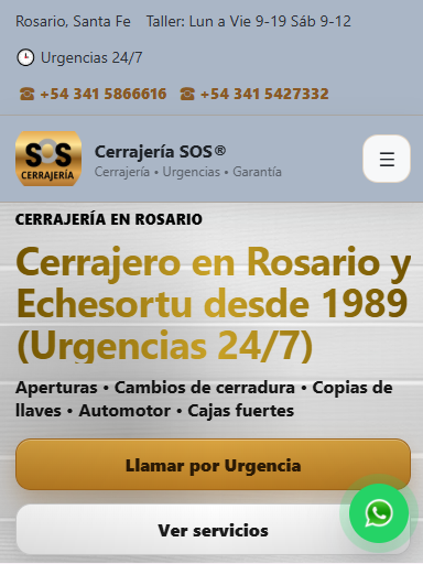 Sitio web realizado para cerrajería en Rosario