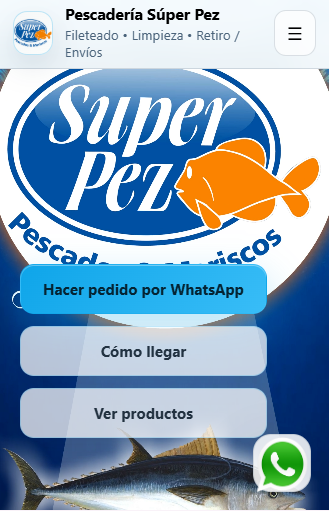 Sitio web realizado para Pescadería Súper Pez